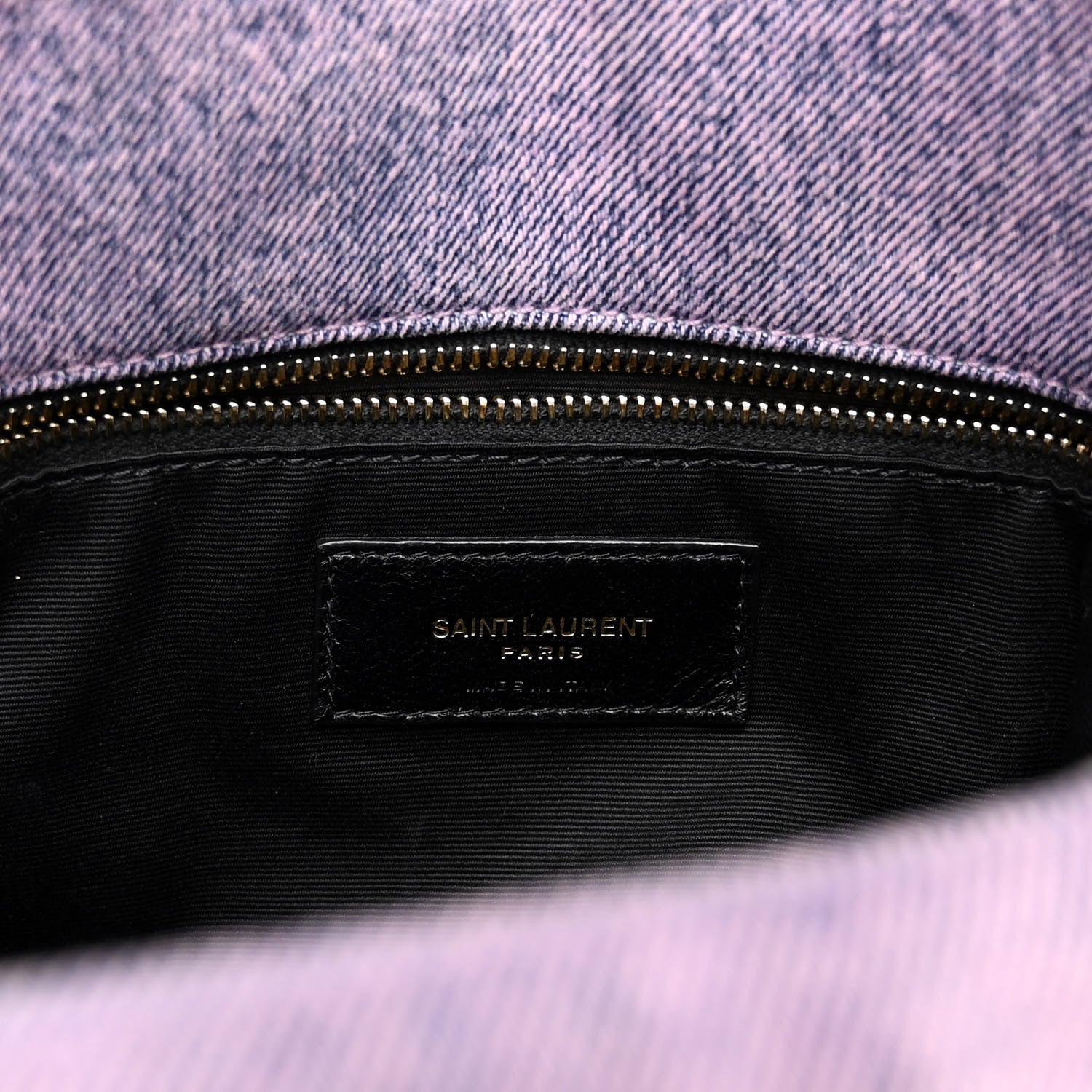 Saint Laurent Denim Quilted Medium Loulou Puffer Monogram Chain Satchel Bleached Lilac 6 of 9