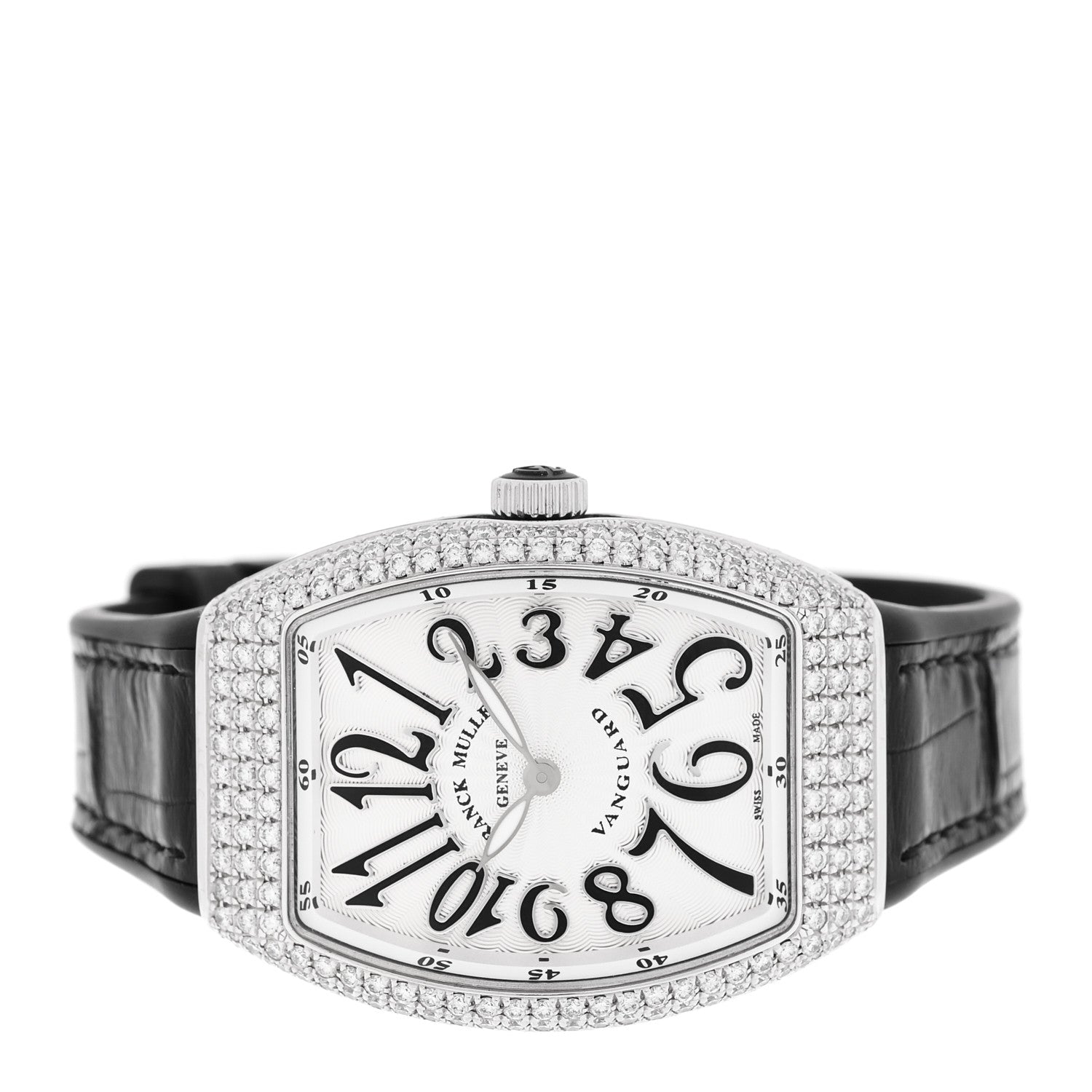 Franck Muller Stainless Steel Alligator Diamond Pave Bezel 32mm Vanguard Quartz Watch V32QZDACNR 2 of 5