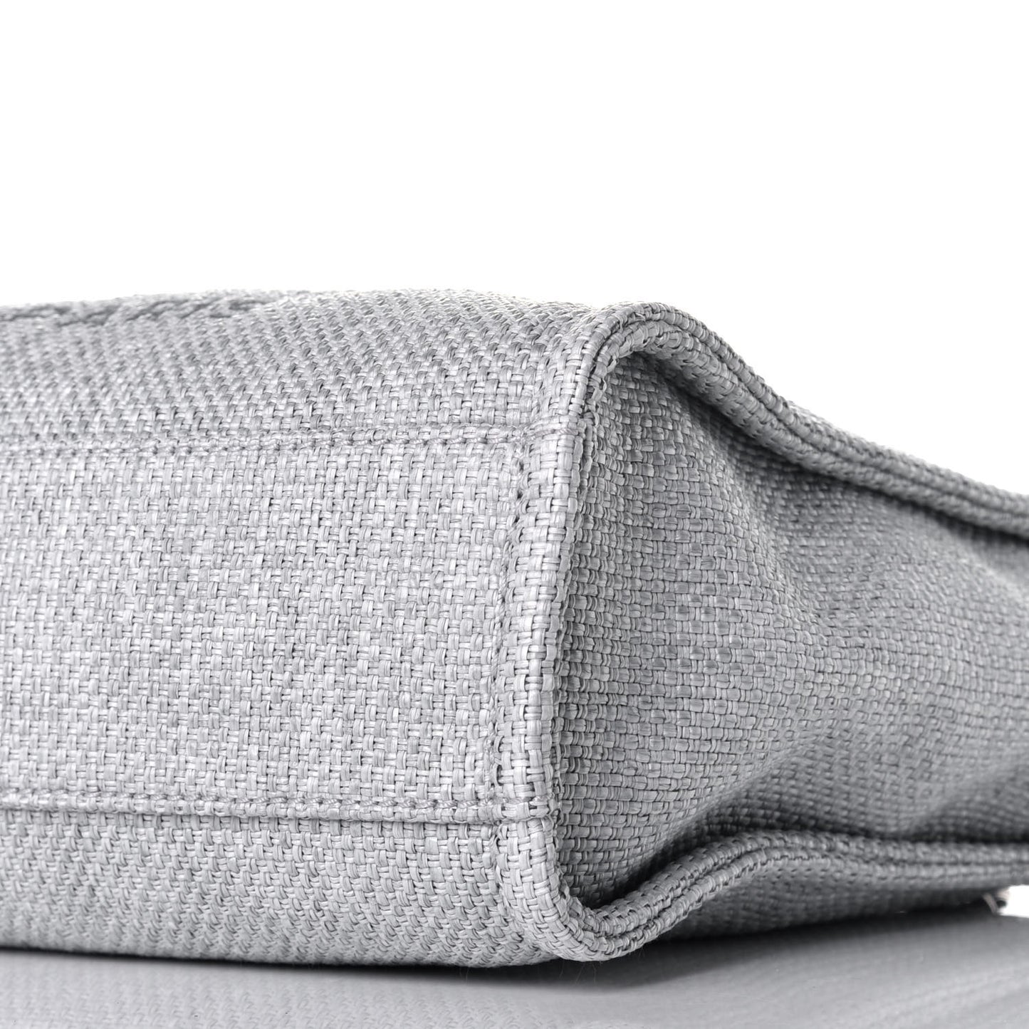 Woven Straw Raffia Mini Deauville Tote Grey