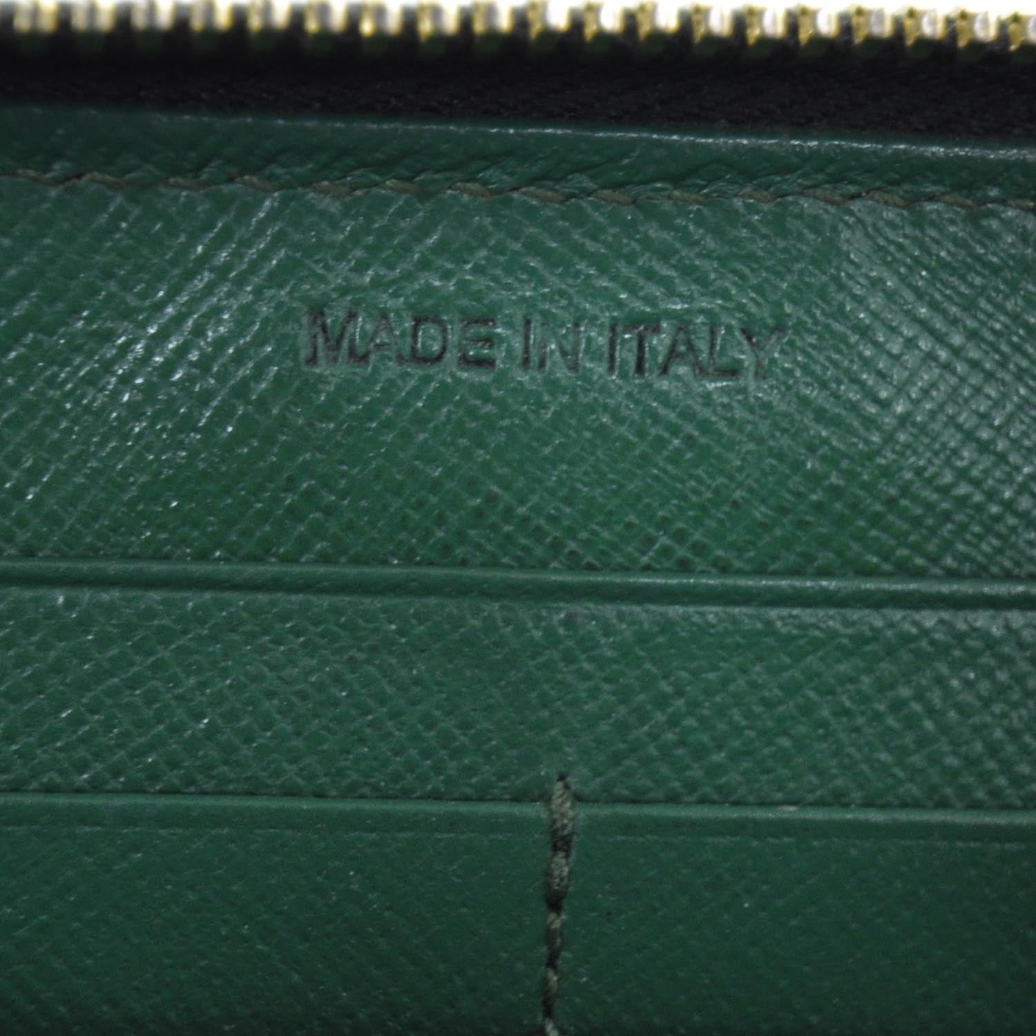 Prada Saffiano Zip Around Wallet Green 7 of 7