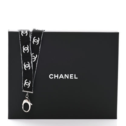 Chanel Crystal CC Lanyard Necklace Black Silver 6 of 6