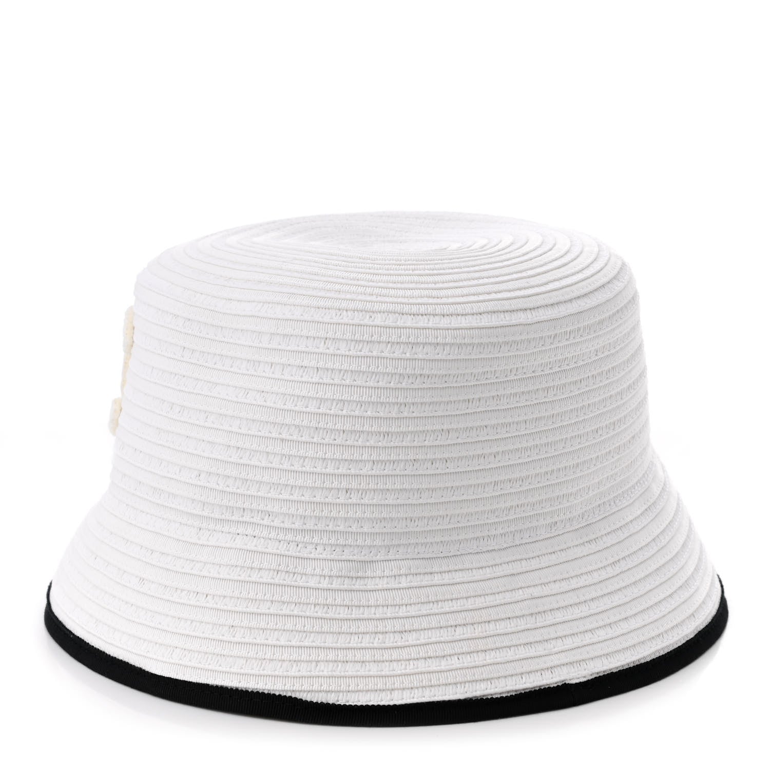 Chanel Paper Cotton CC Bucket Hat M White Black 4 of 8