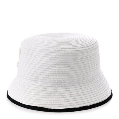 Chanel Paper Cotton CC Bucket Hat M White Black 4 of 8
