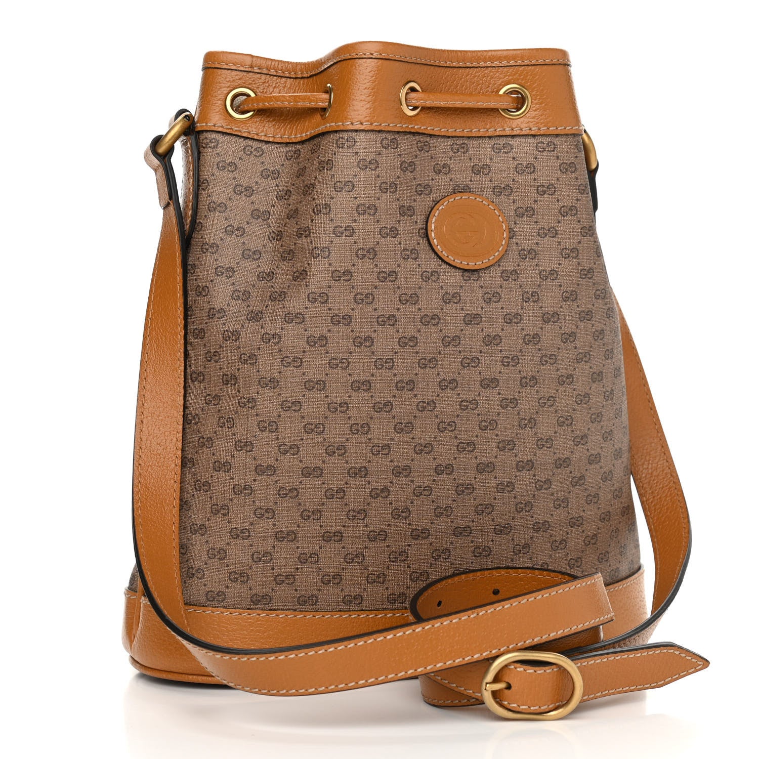 Gucci X DISNEY Mini Vintage GG Supreme Monogram Bucket Bag Beige Vintage Sun Oil 2 of 10