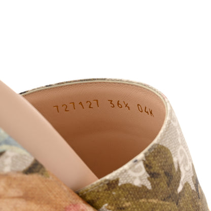 Gucci GG Supreme Monogram Water Flora Angelina Platform Slide Sandals 36.5 Beige White Multicolor 6 of 8