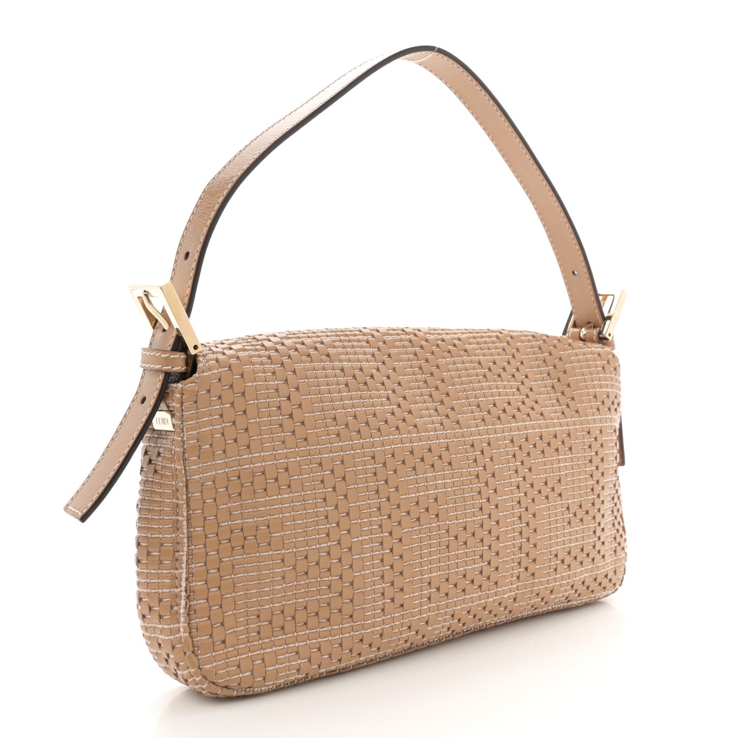 Calfskin Woven Baguette Cammelo Beige