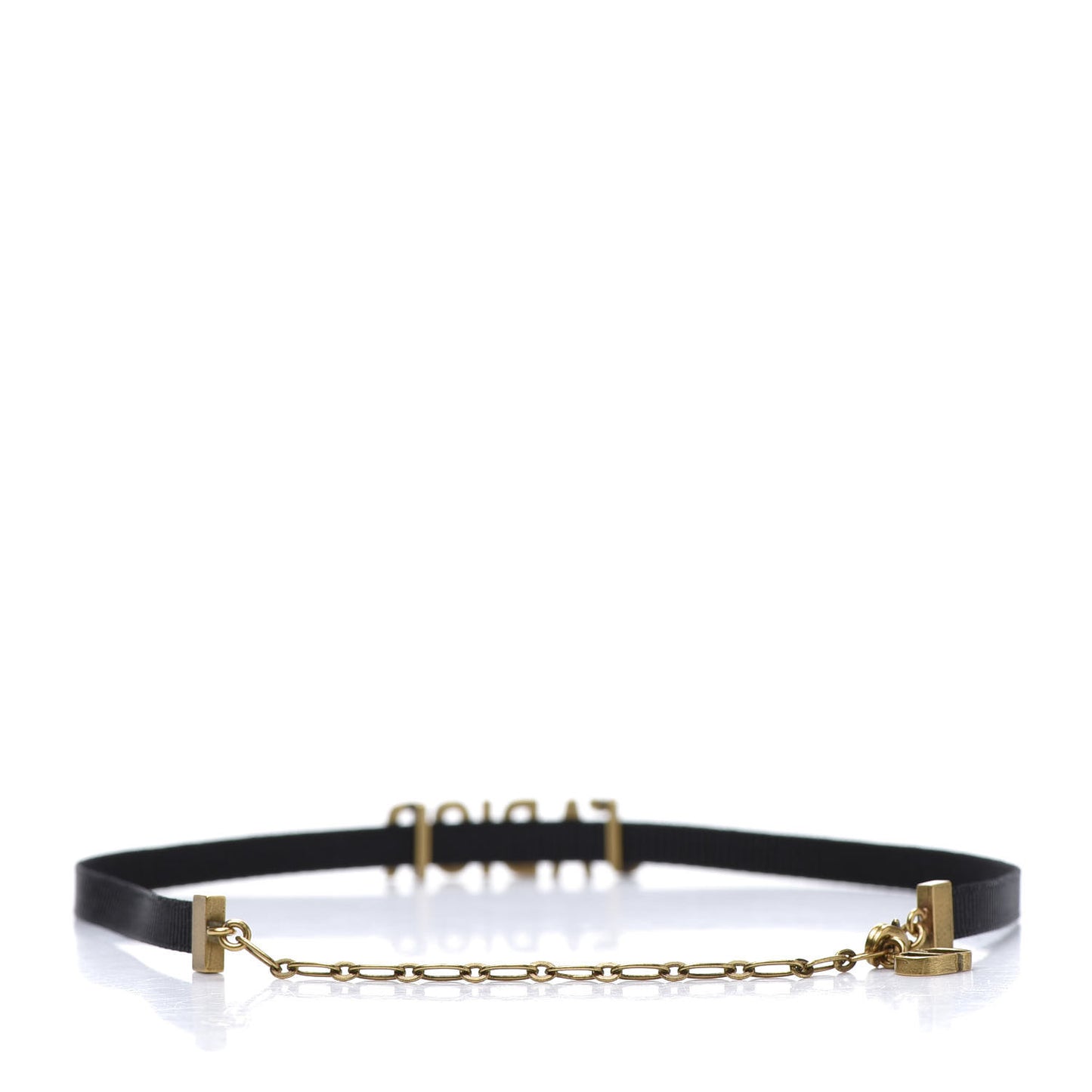 Grosgrain Ribbon J'Adior Logo Choker Necklace Black