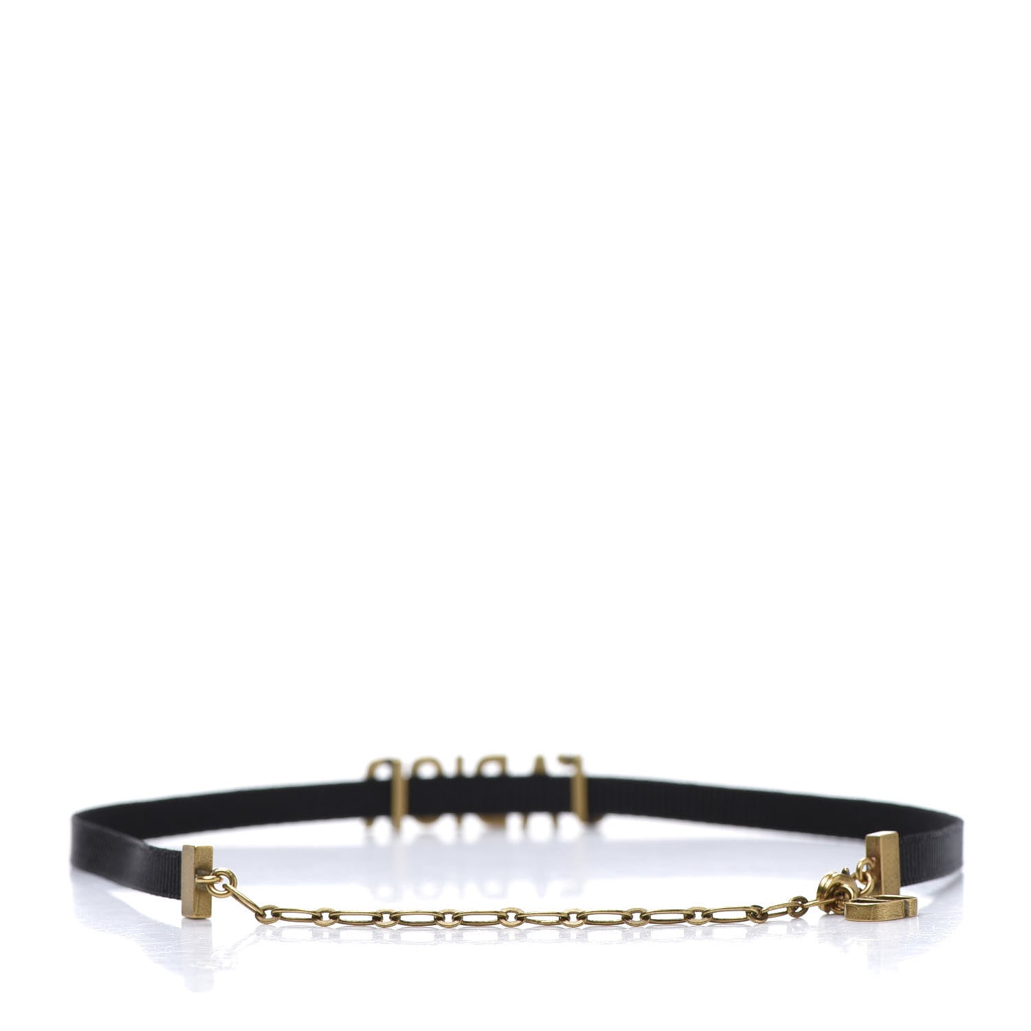 Christian Dior Grosgrain Ribbon J'Adior Logo Choker Necklace Black 3 of 6