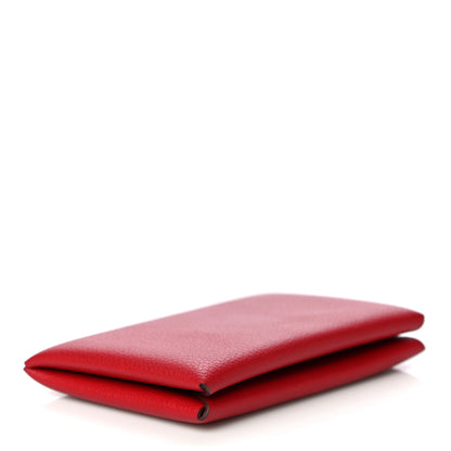 Hermes Evercolor Verso Calvi Card Case Rouge Piment Rouge Coeur 7 of 10