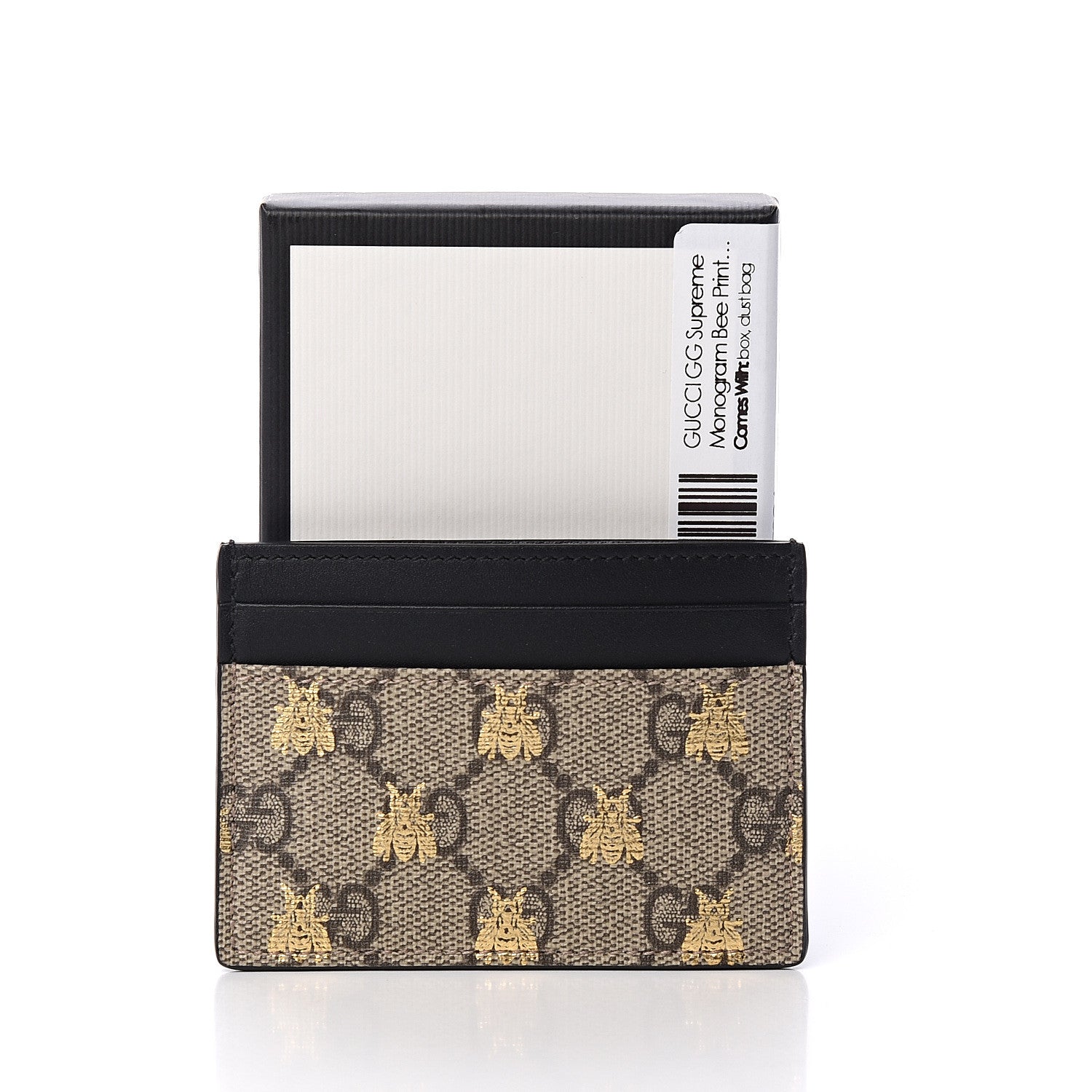 Gucci GG Supreme Monogram Bees Card Holder Black 9 of 9