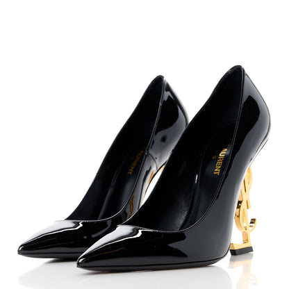 Saint Laurent Patent Opyum 110 Pumps 37.5 Black Gold 3 of 8