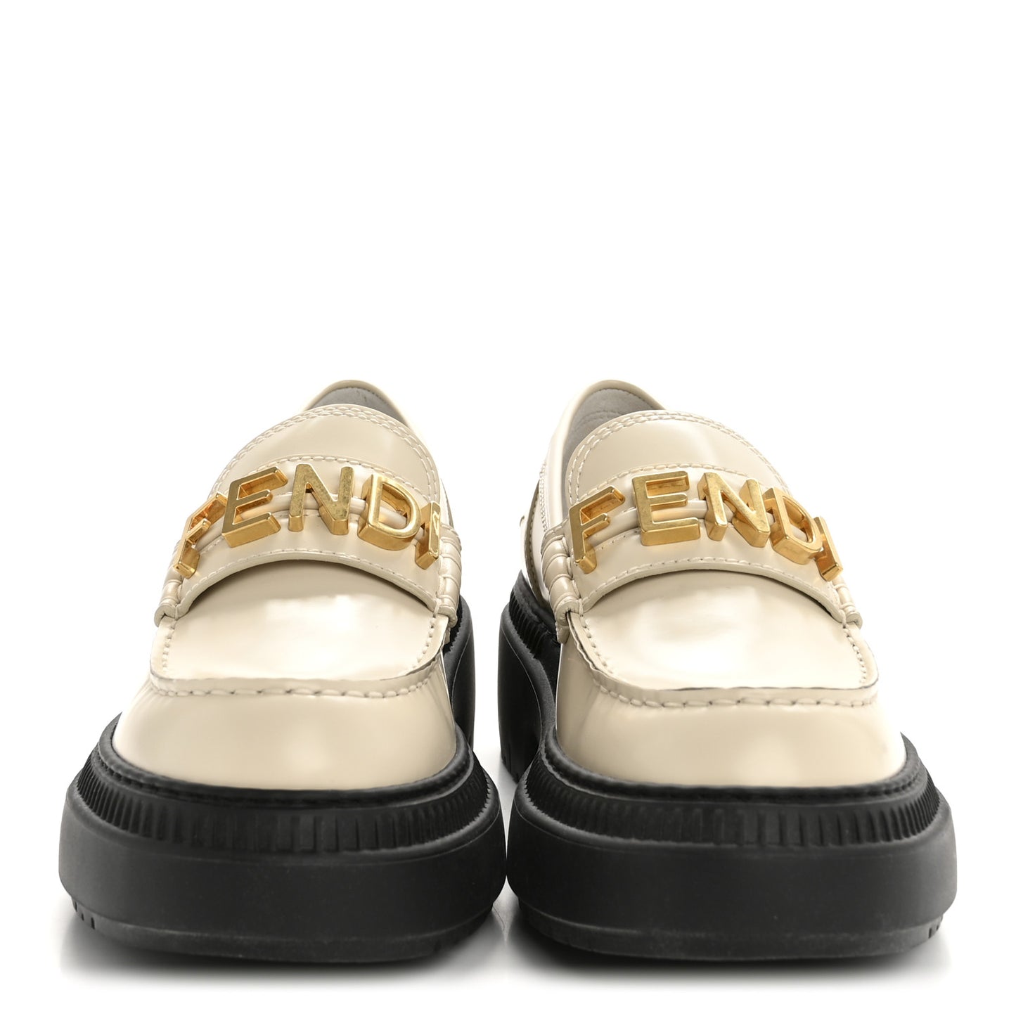 Vitello Abrasivato Fendigraphy 50mm Loafers 40 Blanco Babe