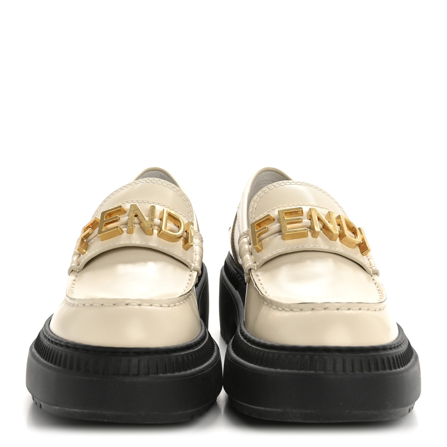 Fendi Vitello Abrasivato Fendigraphy 50mm Loafers 40 Blanco Babe 3 of 10