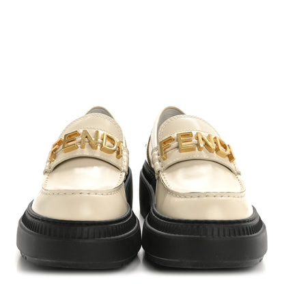 Fendi Vitello Abrasivato Fendigraphy 50mm Loafers 40 Blanco Babe 3 of 10