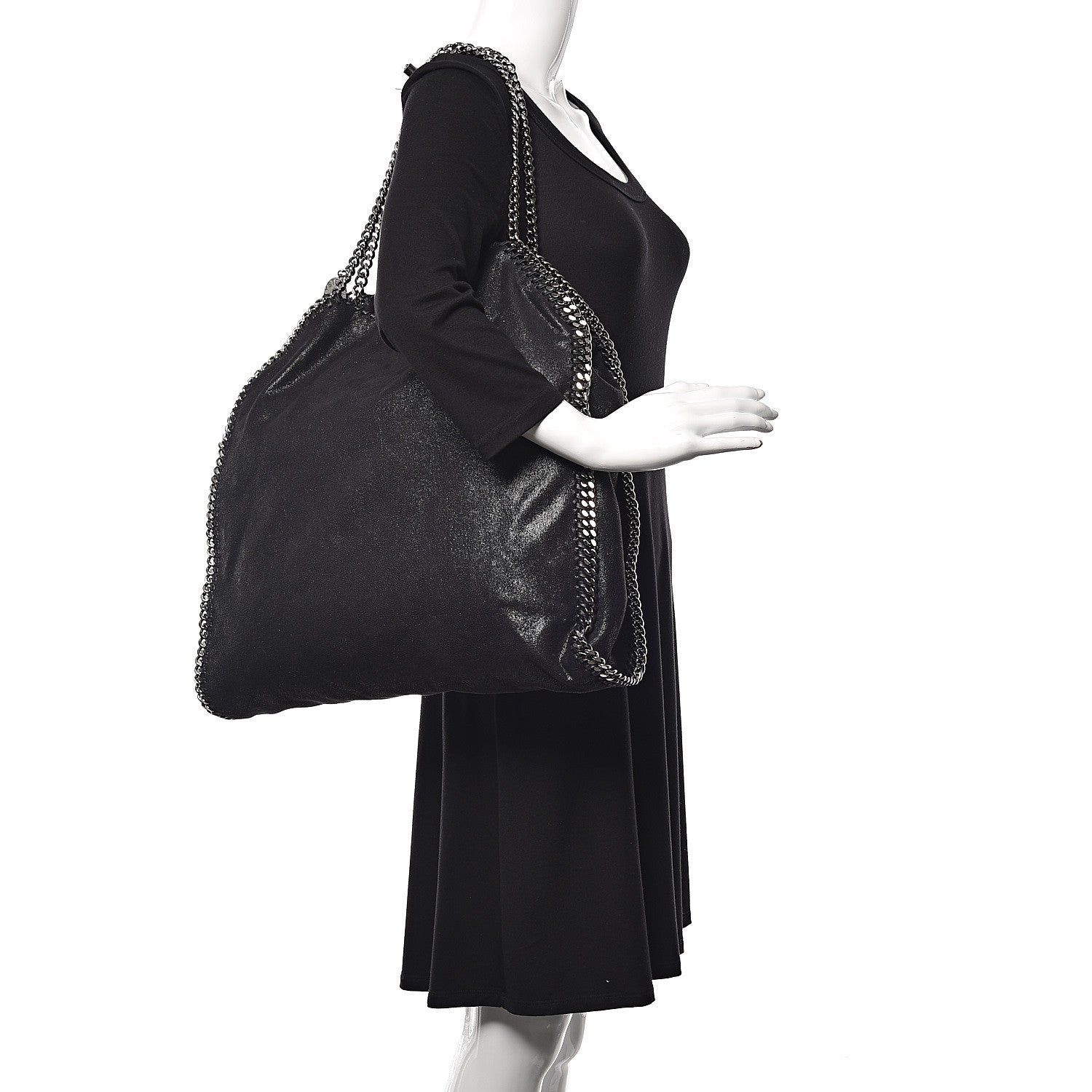 Stella McCartney Shaggy Deer Big Falabella Tote Black 2 of 8