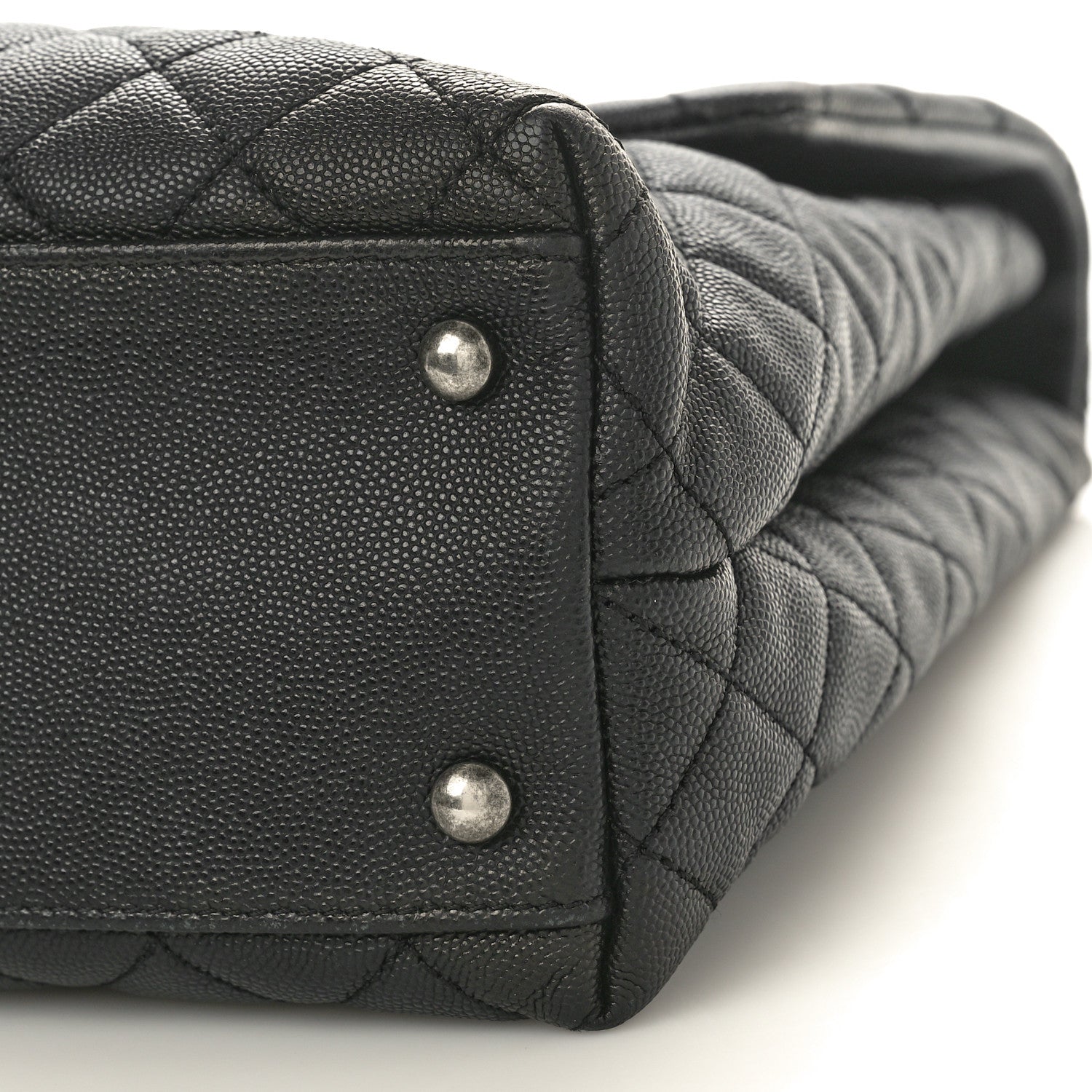 Chanel Caviar Lizard Quilted Large Coco Handle Flap Black 10 of 11