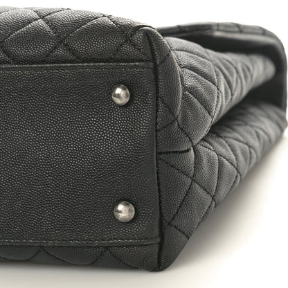 Chanel Caviar Lizard Quilted Large Coco Handle Flap Black 10 of 11
