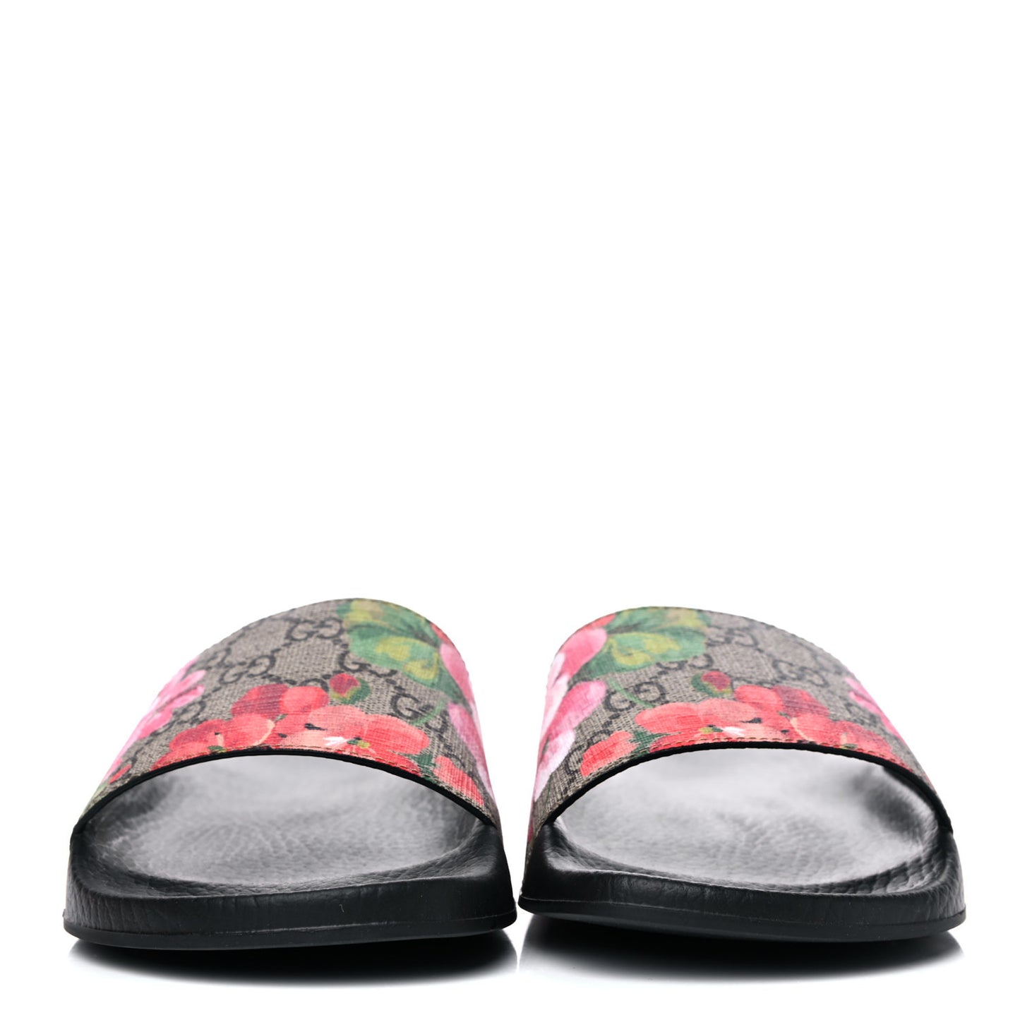 GG Supreme Monogram Blooms Slide Sandals 39 Beige Multicolor