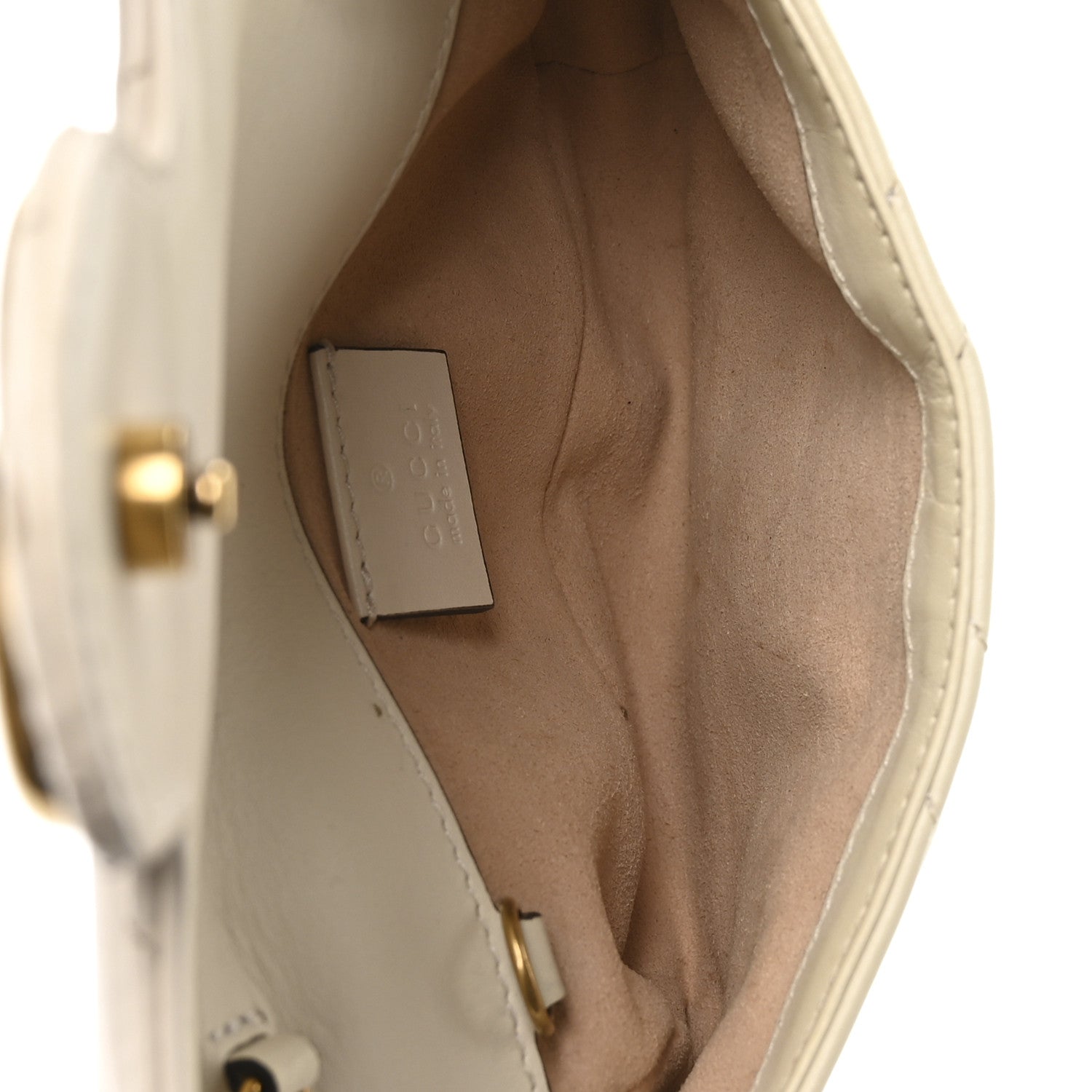 Gucci Calfskin Matelasse Super Mini GG Marmont Shoulder Bag White 5 of 11