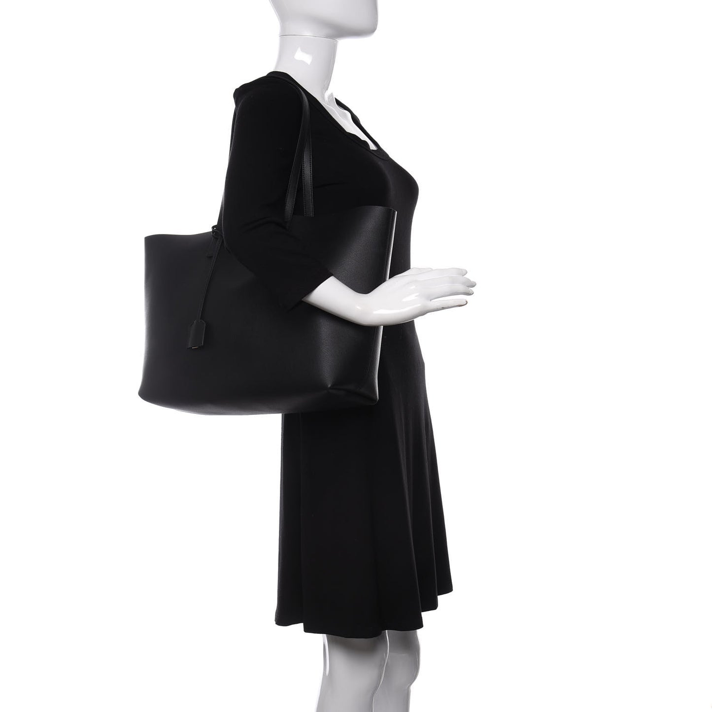 Calfskin Large Shopping Tote Black