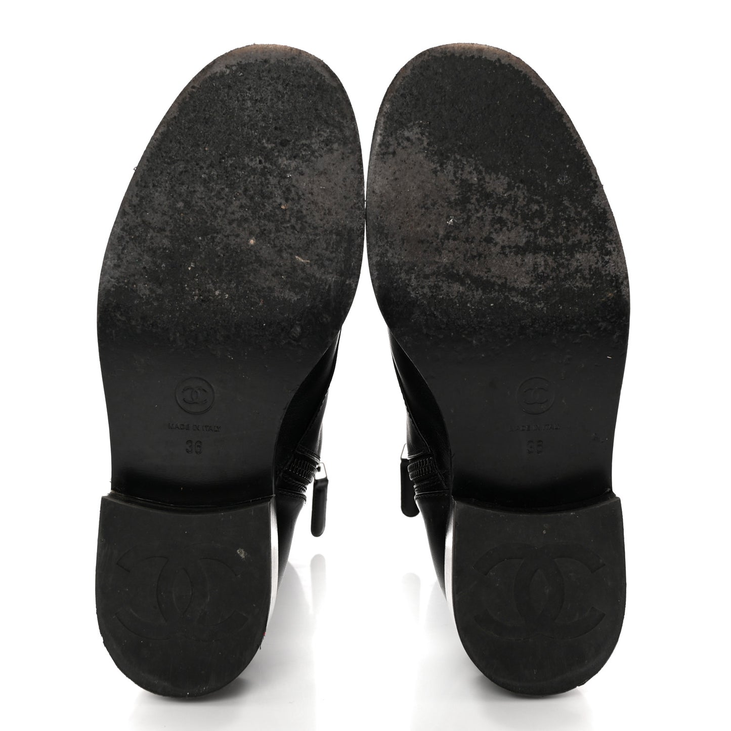 Calfskin Lace Up Combat Boots 36 Black