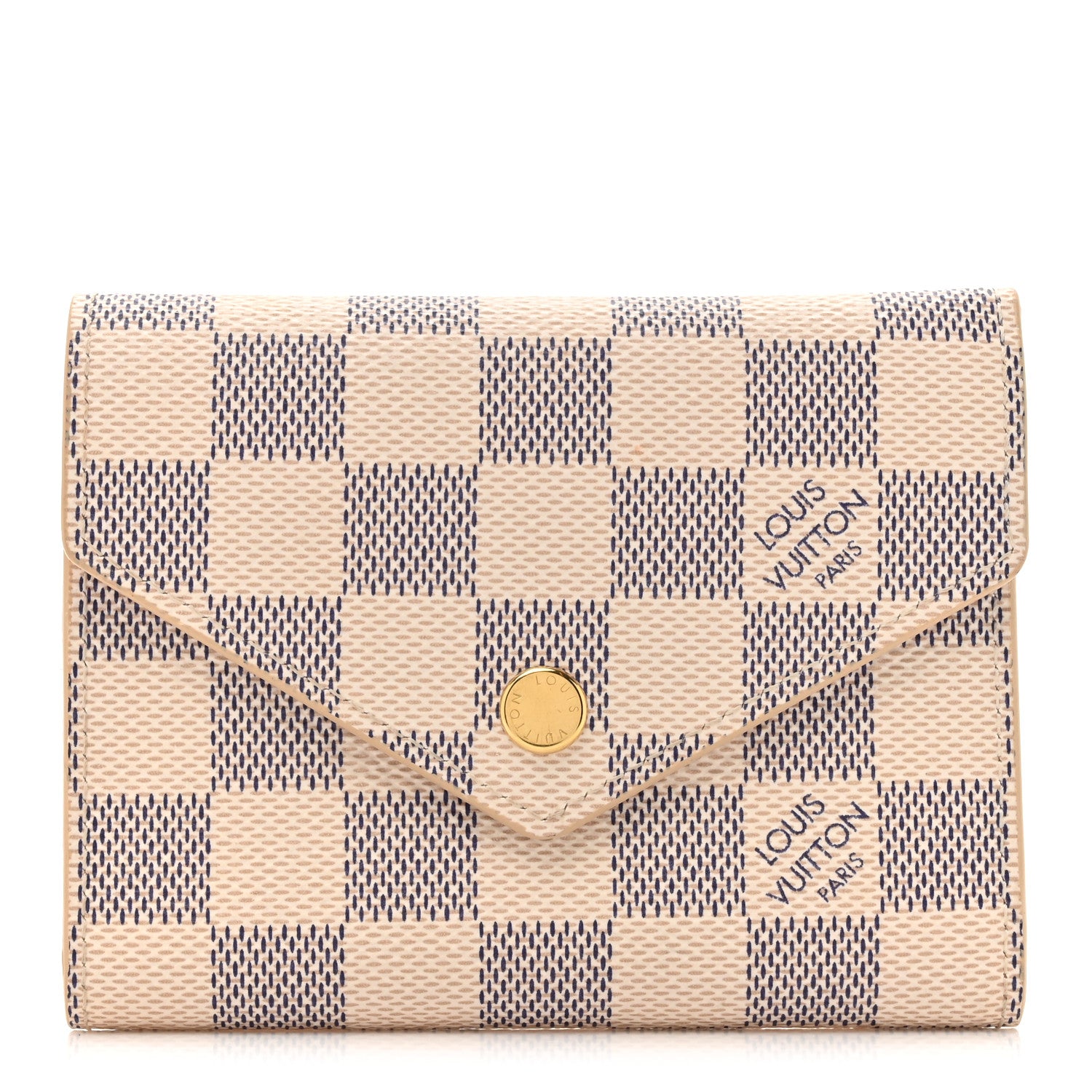 Louis Vuitton Damier Azur Victorine Wallet Rose Ballerine 1 of 11