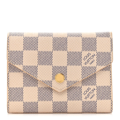 Louis Vuitton Damier Azur Victorine Wallet Rose Ballerine 1 of 11