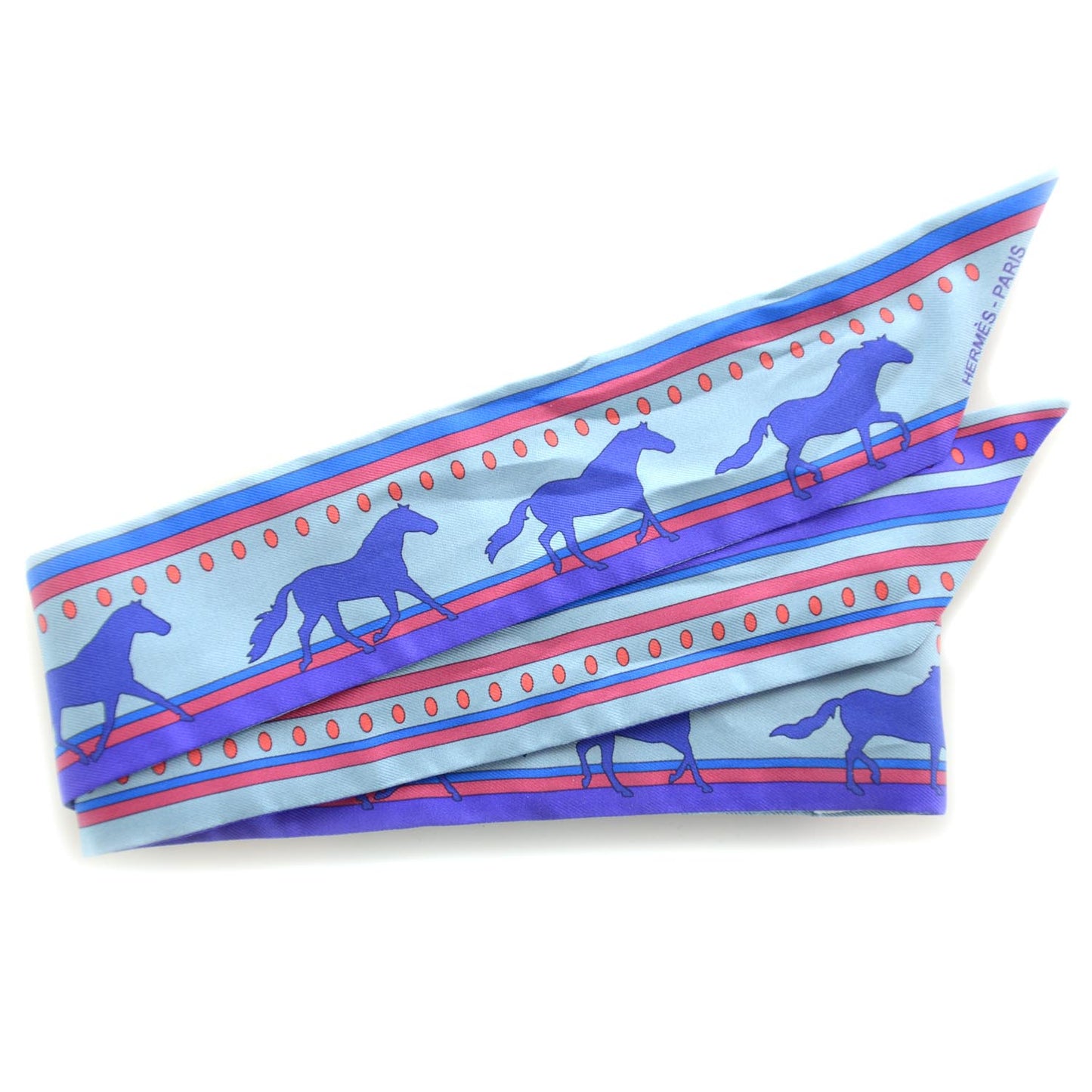 Silk Sequences Twilly Scarf Bleu Glacier