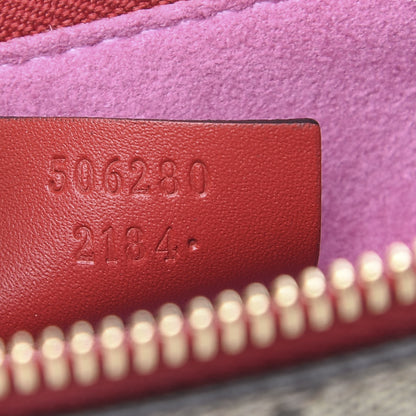Gucci GG Supreme Monogram Bosco Patch Zip Pouch Beige Malva Hibiscus Red 7 of 7