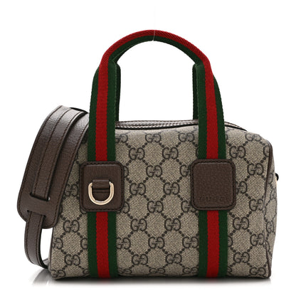 Gucci GG Supreme Web Mini GG Top Handle Bag Beige Ebony New Acero 1 of 10