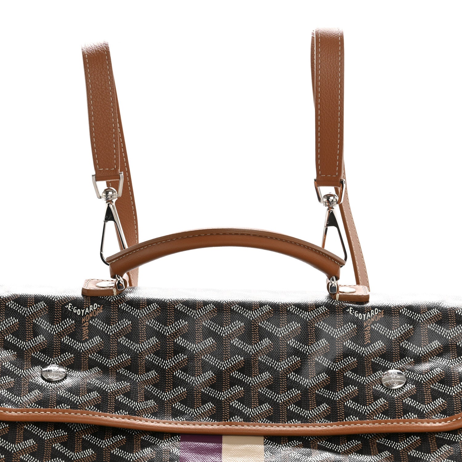 Goyard Goyardine Saint Leger Soft Briefcase Backpack Black Gold 8 of 10