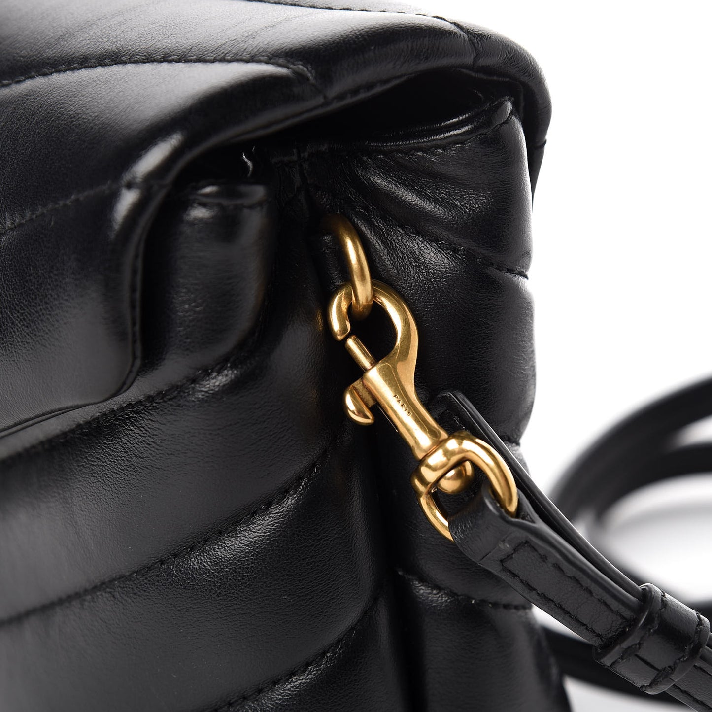 Calfskin Y Quilted Monogram Toy Loulou Crossbody Bag Black