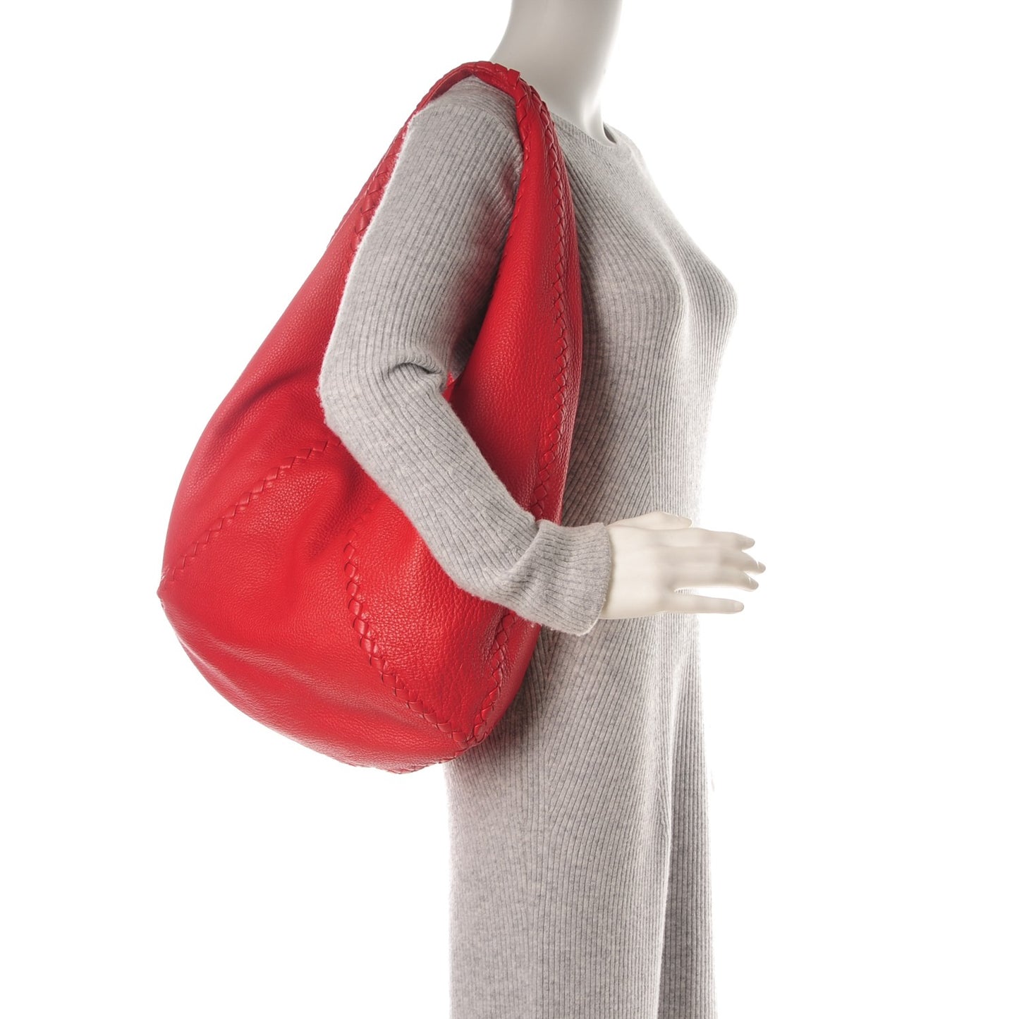 Cervo Deerskin Large Hobo Red
