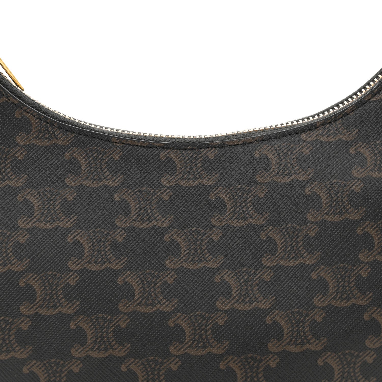 Celine Triomphe Canvas Calfskin Ava Shoulder Bag Tan 8 of 10