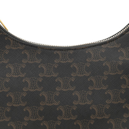 Celine Triomphe Canvas Calfskin Ava Shoulder Bag Tan 8 of 10