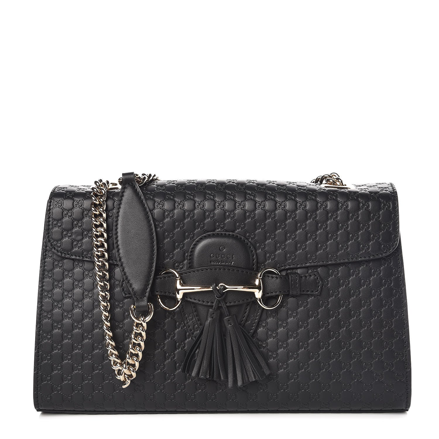 Gucci Microguccissima Medium Emily Chain Shoulder Bag Black 1 of 9