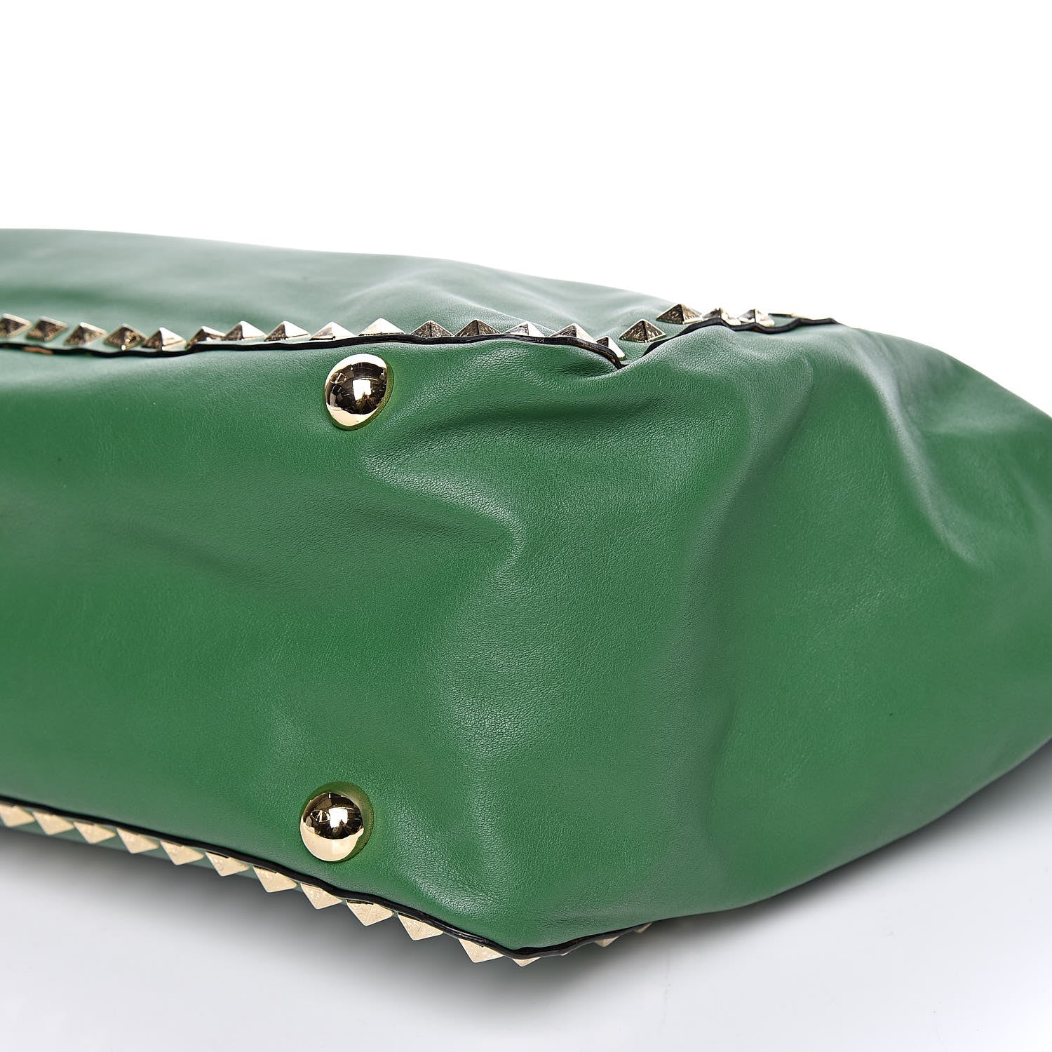 Valentino Garavani Vitello Medium Rockstud Tote Green 10 of 10