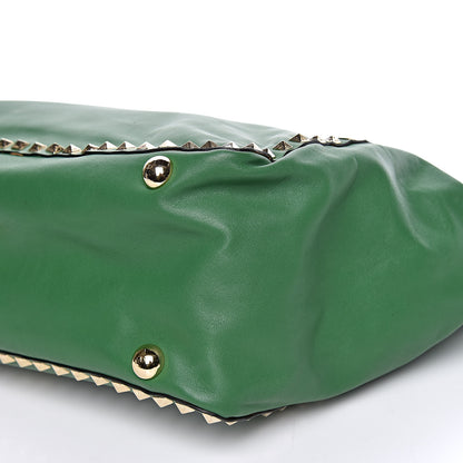 Valentino Garavani Vitello Medium Rockstud Tote Green 10 of 10