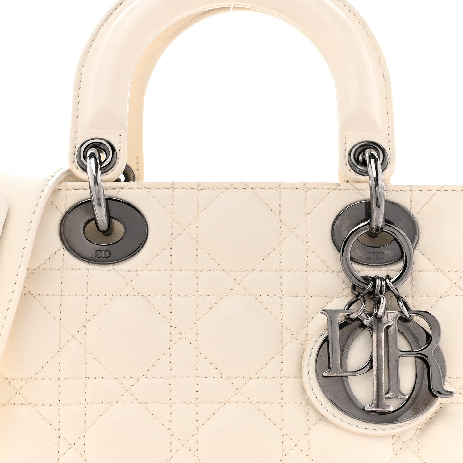 Christian Dior Lambskin Cannage Small My ABCDior Lady Dior White 8 of 11