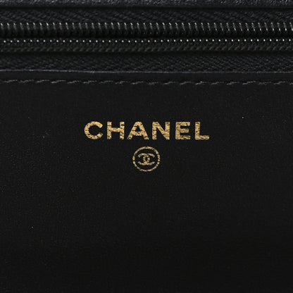 Chanel Lambskin Quilted Wallet On Chain WOC Black 6 of 12