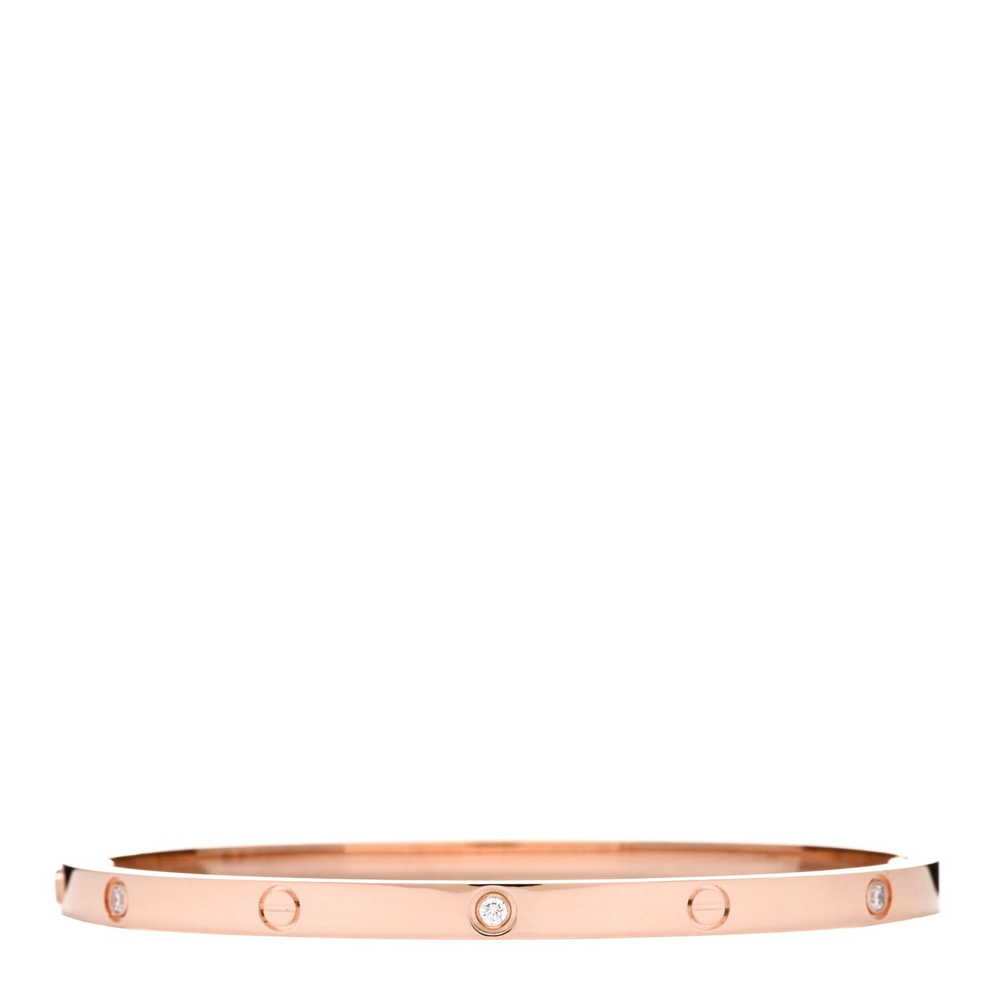 18K Pink Gold 6 Diamond Small LOVE Bracelet 16