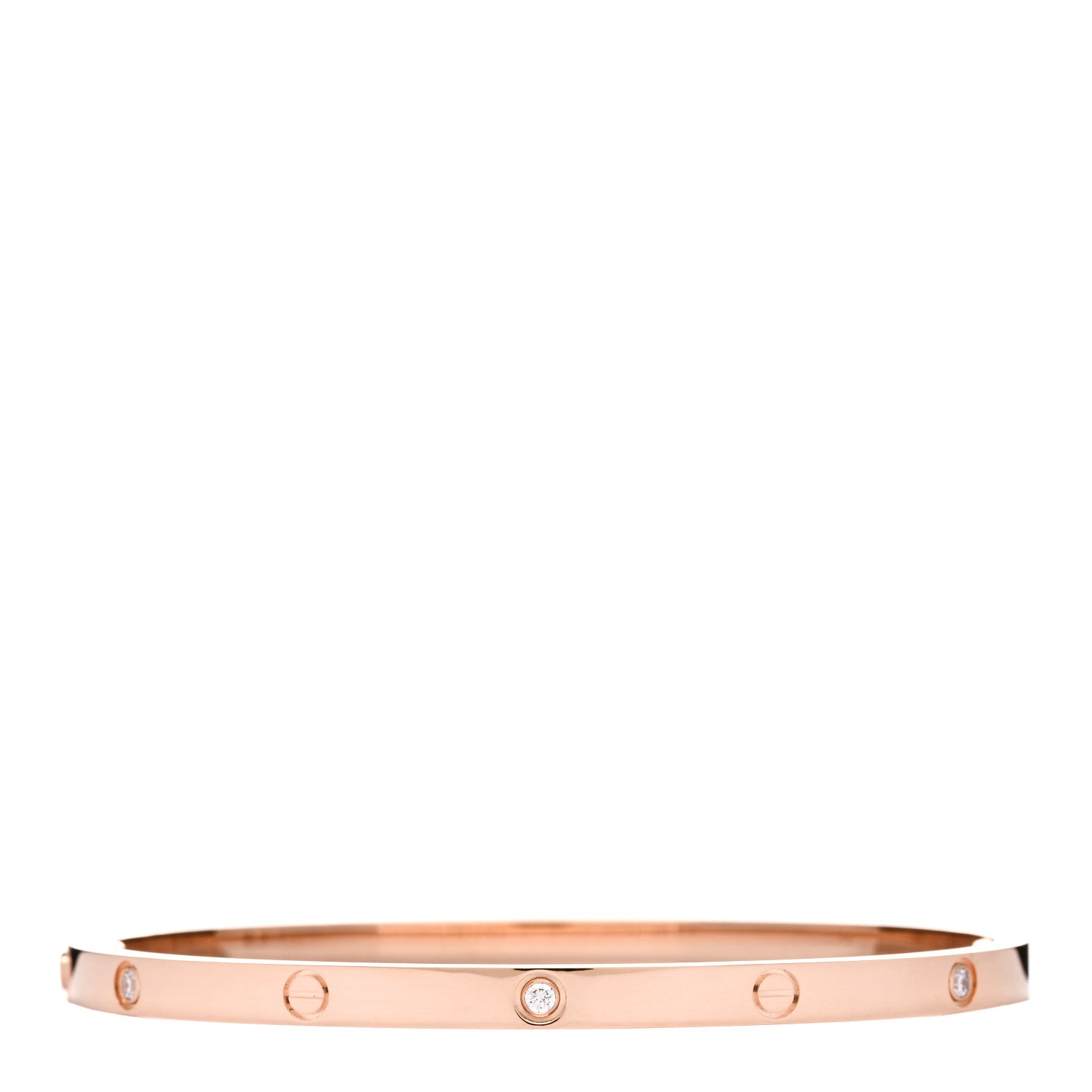 Cartier 18K Pink Gold 6 Diamond Small LOVE Bracelet 16 2 of 5