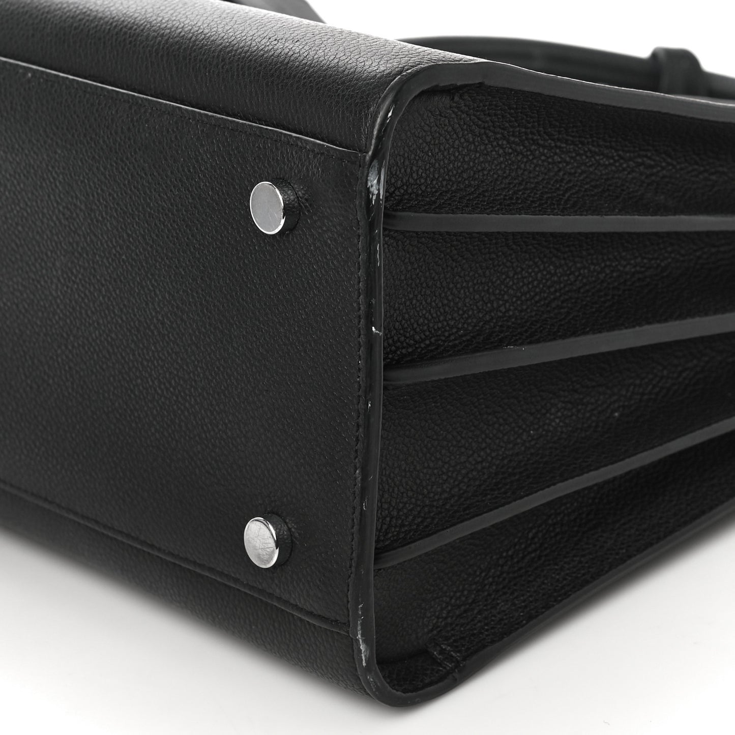 Grained Calfskin Small Sac De Jour Black
