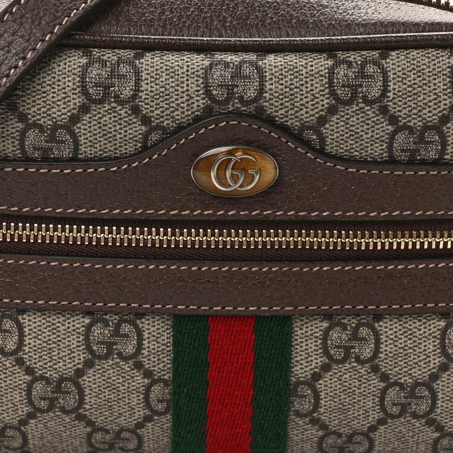 Gucci GG Supreme Monogram Web Mini Ophidia Shoulder Bag Brown 7 of 12