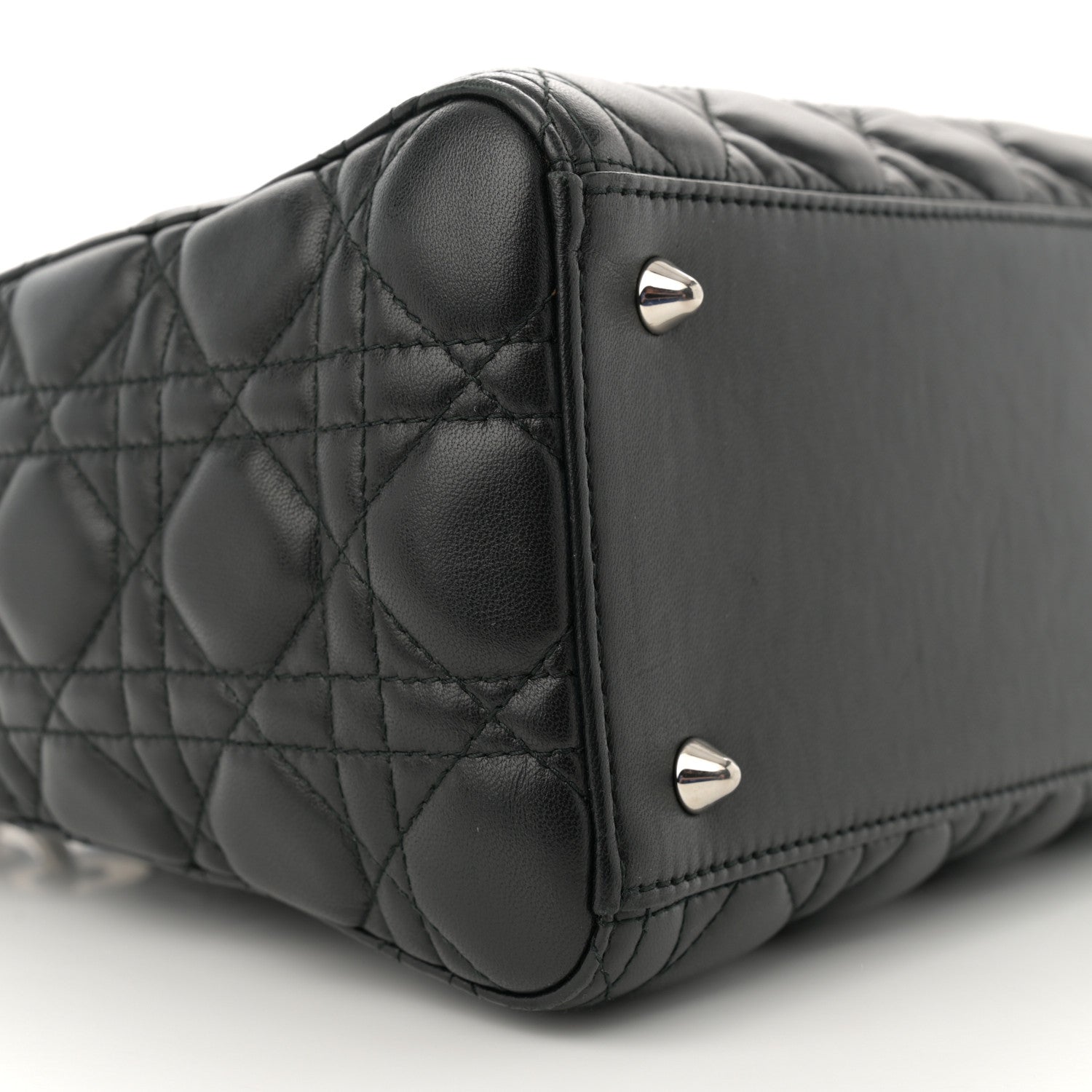 Christian Dior Lambskin Cannage Medium Lady Dior Black 9 of 10