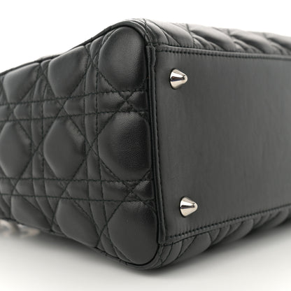 Christian Dior Lambskin Cannage Medium Lady Dior Black 9 of 10
