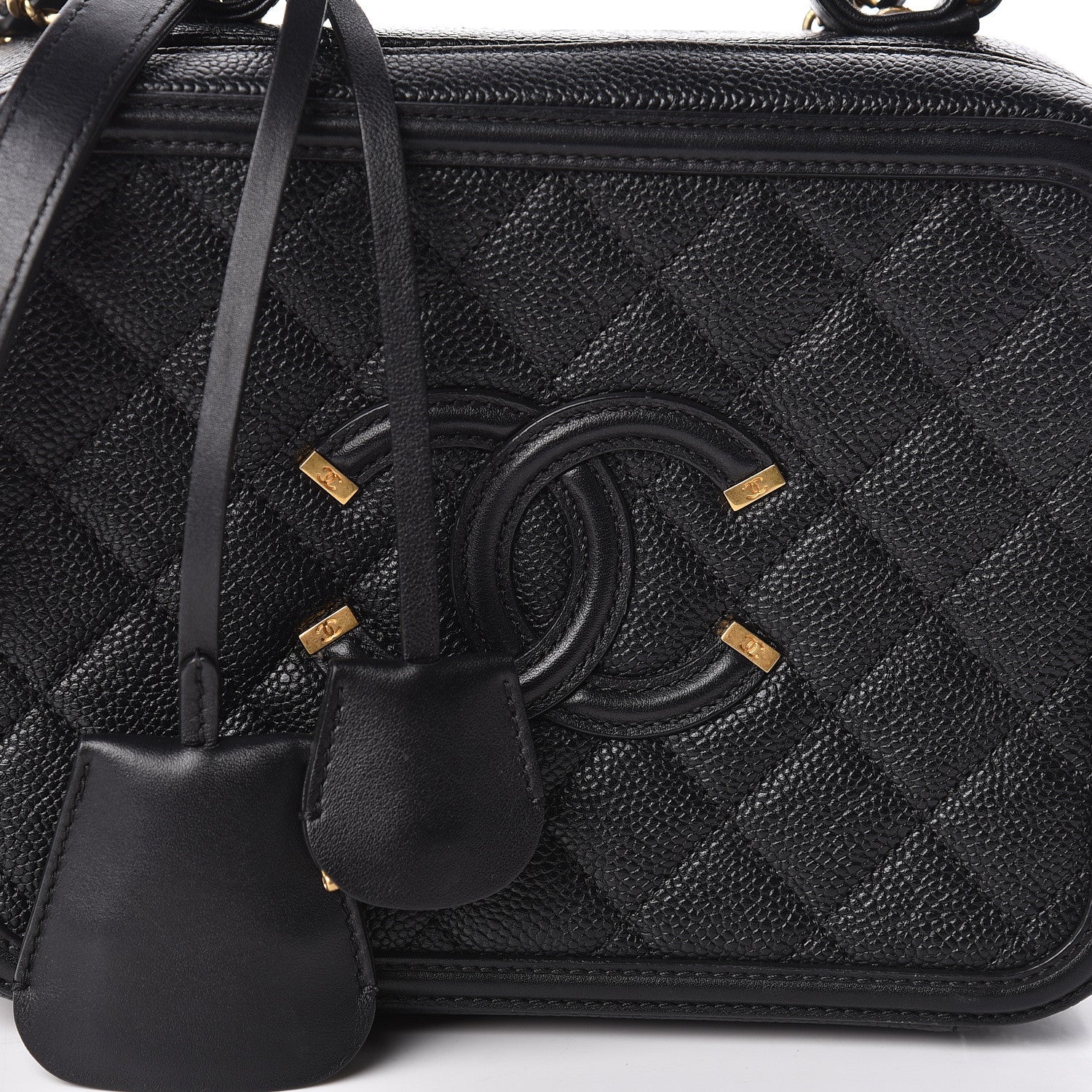 Chanel Caviar Quilted Medium CC Filigree Vanity Case Black 9 of 12