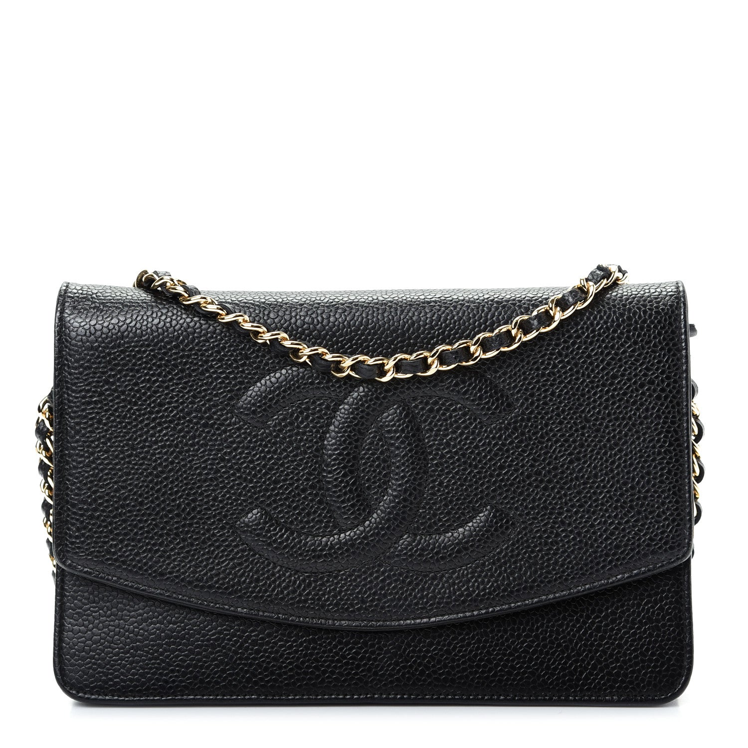 Chanel Caviar Timeless CC Wallet On Chain WOC Black 1 of 11