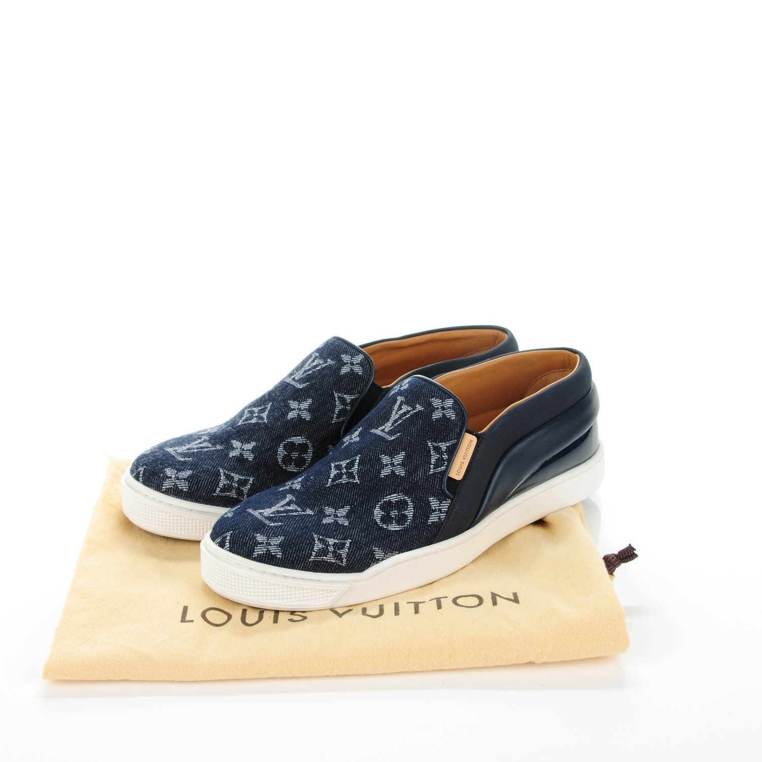 Louis Vuitton Denim Monogram Tempo Sneakers 37.5 Blue 9 of 9