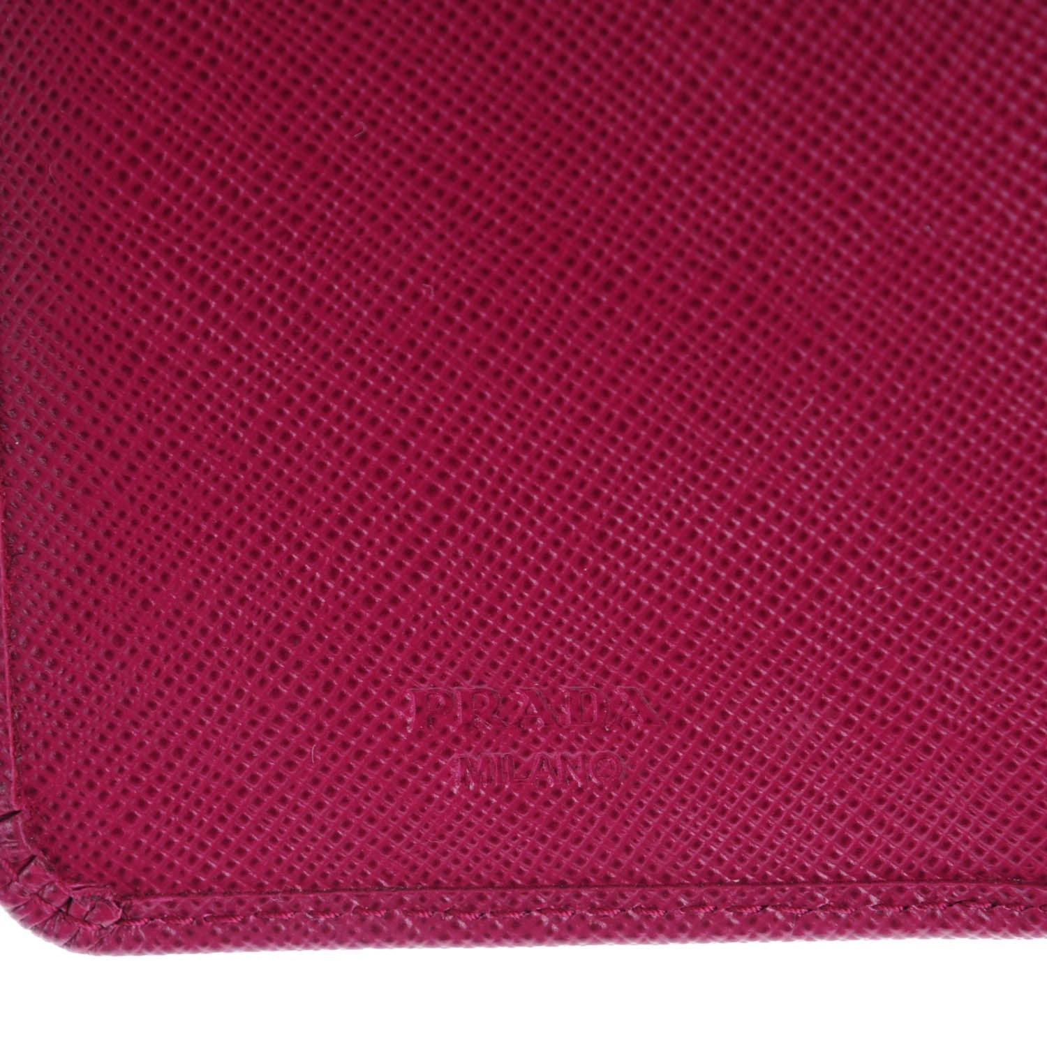 Prada Saffiano Metal Compact Wallet Ametista 6 of 7